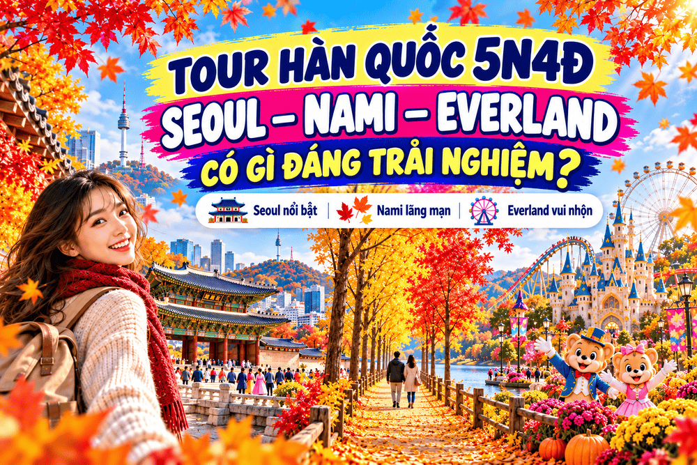 Tour Hàn Quốc 5N4Đ Seoul Nami Everland mùa thu có gì đáng trải nghiệm